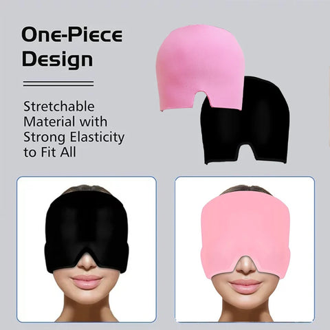 Ice Gel Migraine Relief Hat | Cold Compress Therapy | Headache & Eye Pain Relief Cap