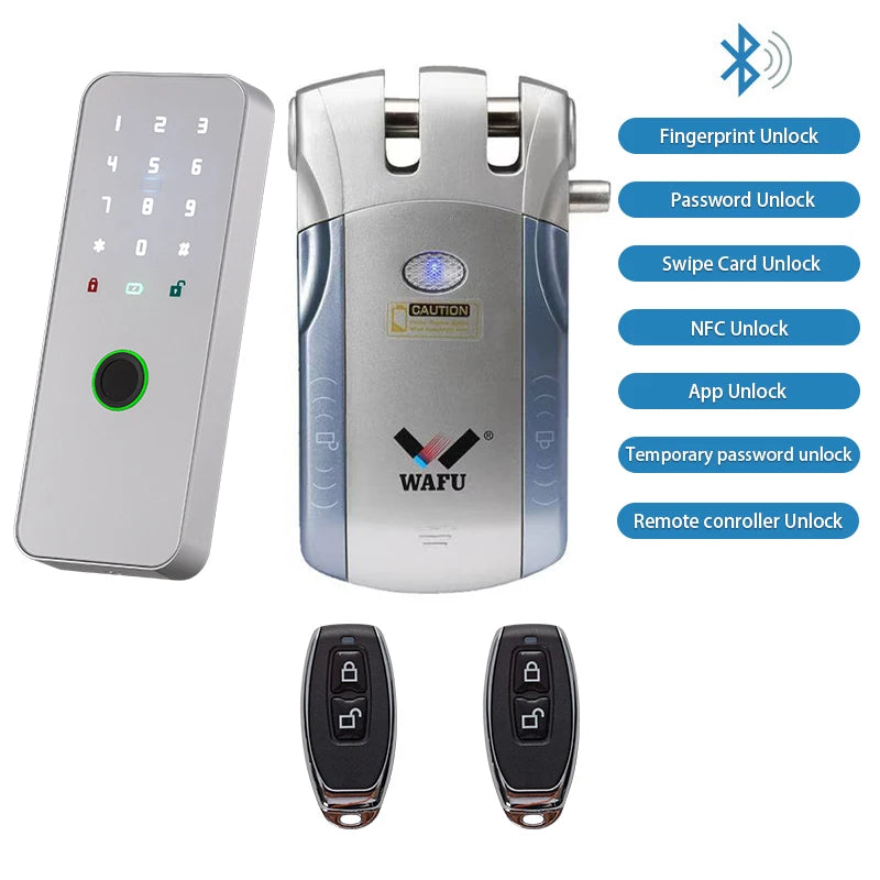 WAFU Smart Door Lock | Fingerprint & Password | WiFi & Bluetooth | Remote App Control