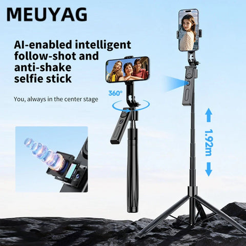 Foldable AI Tracking Gimbal 360 degree auto rotation tripod