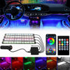 Car LED Strip Lights with RGB ambient lighting and Bluetooth music sync
