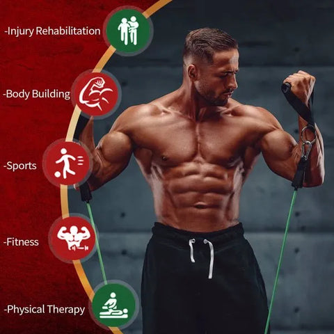 5-Piece Resistance Band Set latex exercise bands