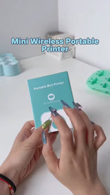 58mm Mini Portable Thermal Printer | Wireless Bluetooth | Photos, Labels & QR Codes | 200DPI | Pink & Blue